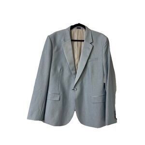 JF J Ferrar Men's Slim Light Blue Shine Blazer Size 46R Evening Edition New $168